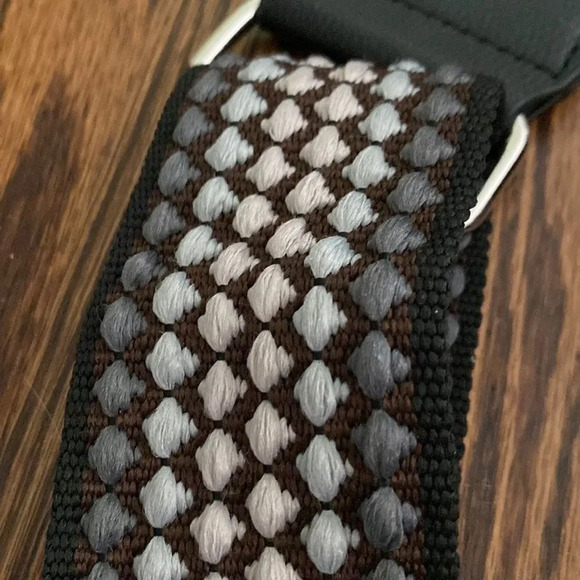 Le Miel Black Vegan Leather Shoulder Bag Mutliple Pockets Weaved Texture Belt - Picture 2 of 7